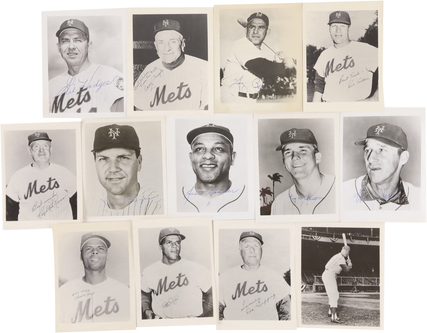 - 1960s New York Mets Team Issued Photos w/Some Signed Including Gil Hodges (100+)