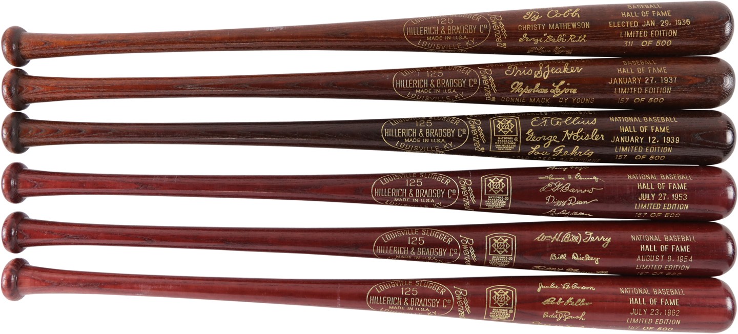 Baseball Equipment - 1936-2016 Collection of Baseball Hall of Fame Induction Brown Bats (72)