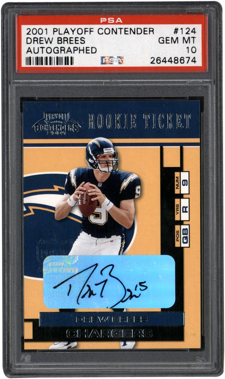 - 001 Playoff Contenders Rookie Ticket #124 Drew Brees Autograph PSA GEM MINT 10