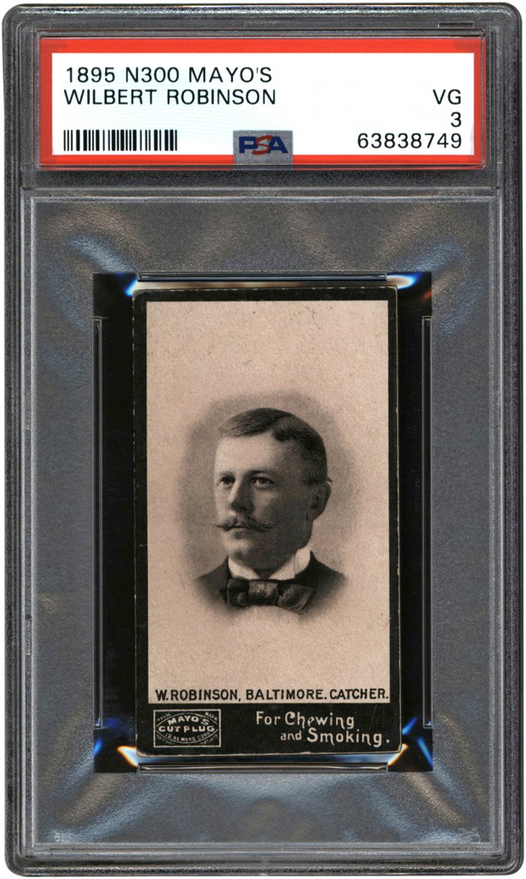 - 1895 N300 Mayo's Cut Plug Wilbert Robinson Baseball Card PSA VG 3
