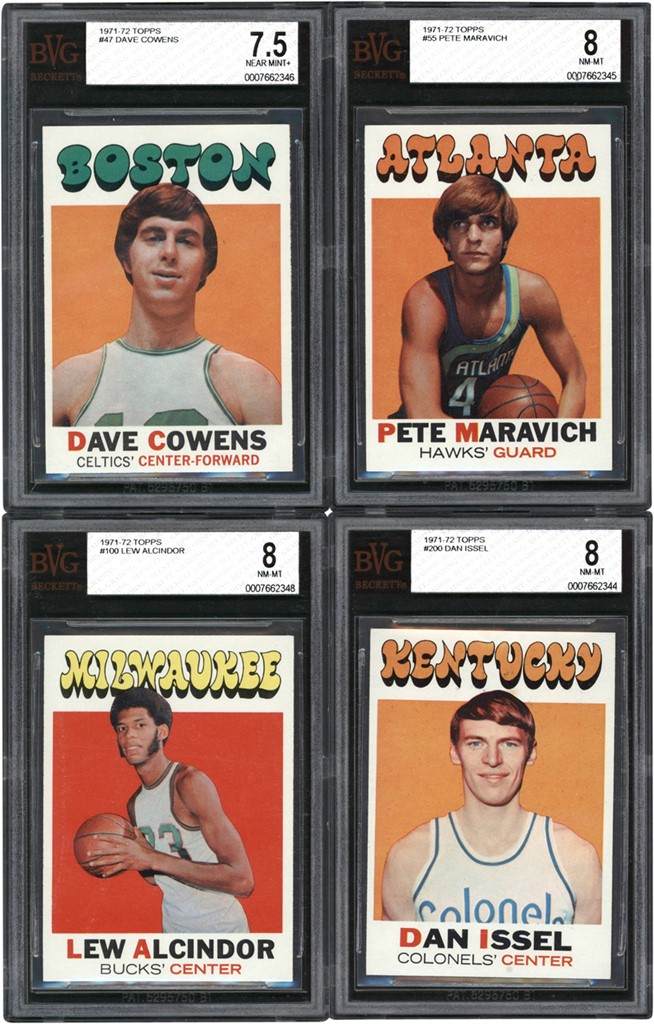 Basketball Cards - 1971-72 Topps Basketball Hall of Fame Card Collection (10) w/PSA & BVG
