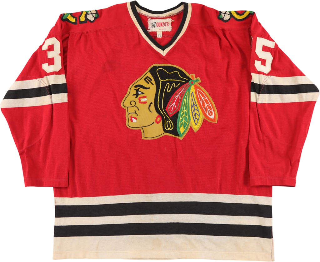 - 1970-72 Tony Esposito Chicago Blackhawks Rookie Era Game Worn Jersey MEARS A10