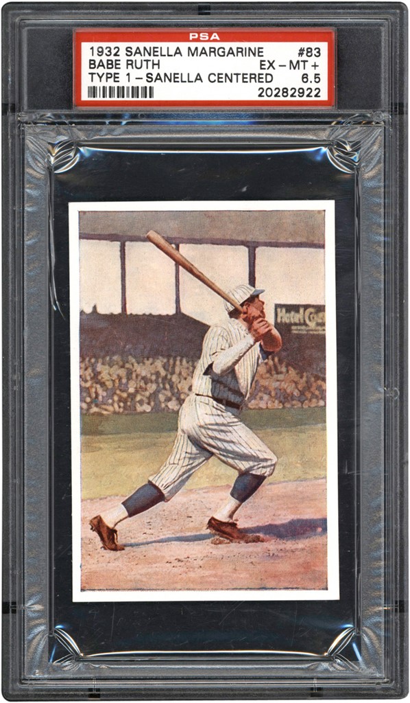 - 1932 Sanella Margarine #83 Babe Ruth Type 1 Sanella Centered PSA EX-MT+ 6.5