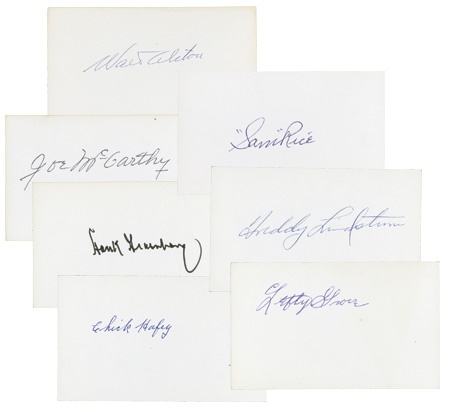 Baseball Autographs - Collection of Hall of Famers Signed 3x5” Cards (70)