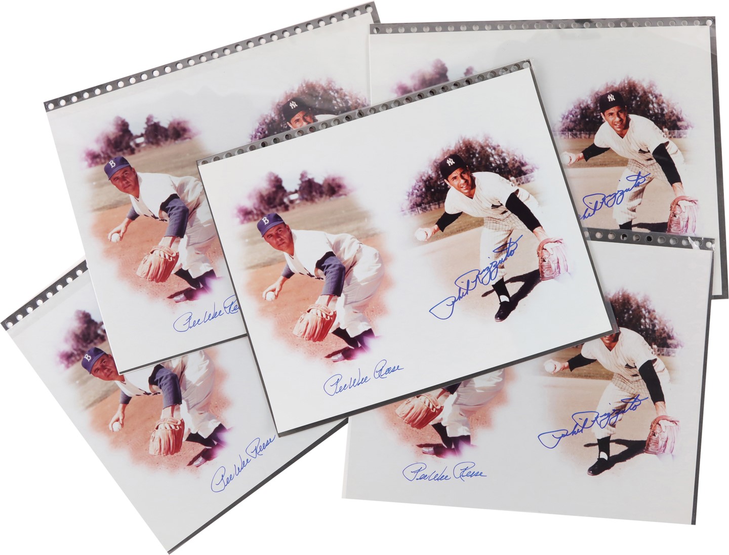 - Phil Rizzuto and Pee Wee Reese Signed 11x14 Photo Collection (9)