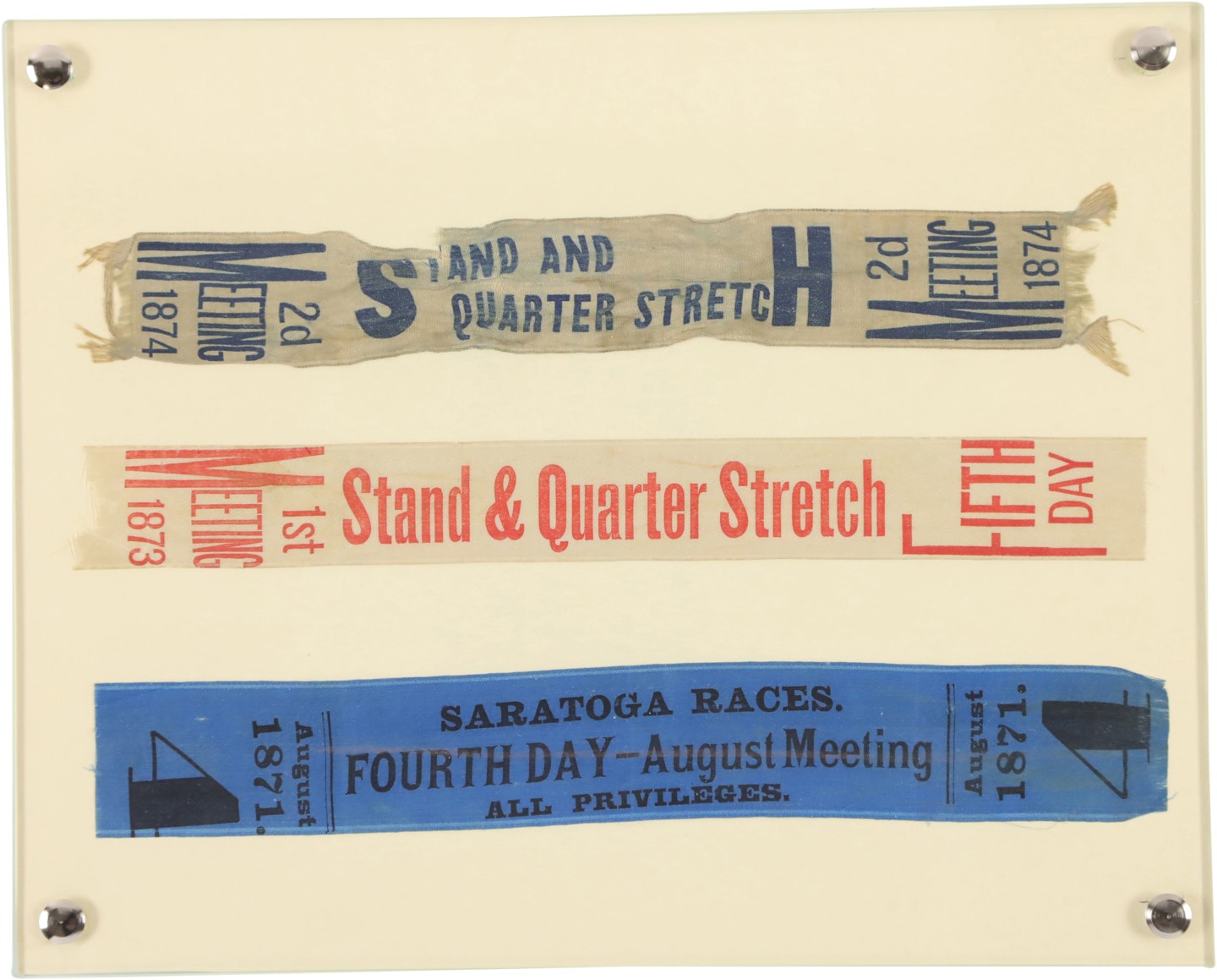 Horse Racing - Historic Saratoga Admission Ribbons (3)