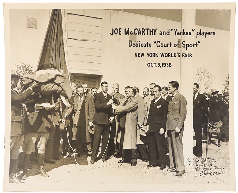 - Large 16X20 Joe McCarthy and Yankee Players Dedicate "Court of Sport"