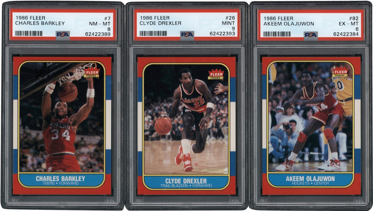 - 1986 Fleer Basketball Near Complete Set (131/132) w/Three PSA Graded
