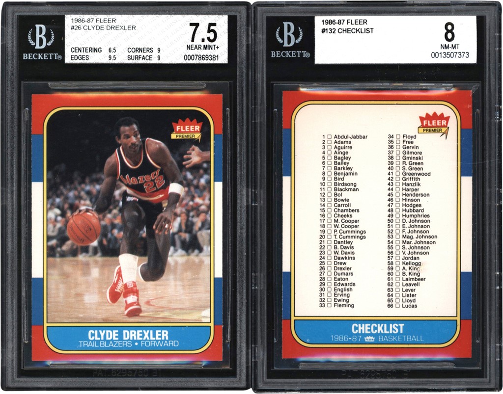 - 1986 Fleer Basketball Near Complete Set (131/132) w/Two BGS Graded