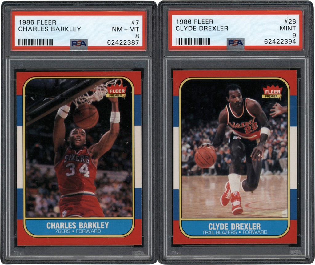 - 1986 Fleer Basketball Near Complete Set (131/132) w/Two PSA Graded