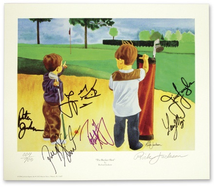 Golf - The Bunker Shot Payne Stewart Autographed Print (12x14”)