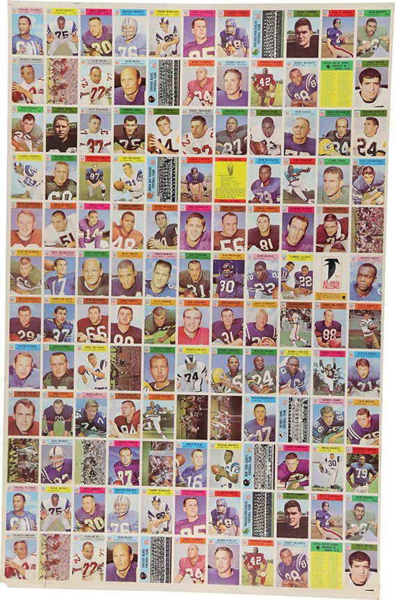 Football Cards - 1966 Philadelphia Uncut Sheet w/Mint Sayers and Butkus