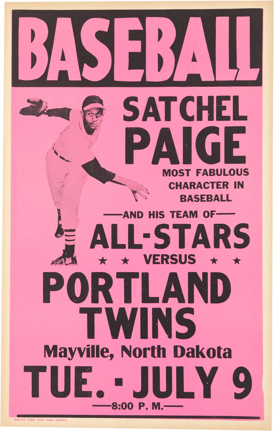 - 1957 Satchel Paige & His Team of All-Stars vs. Portland Twins Barnstorming Broadside
