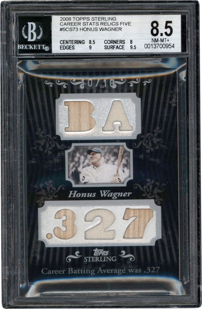 - 2008 Topps Sterling Career Stats Relics Five #5CS73 Honus Wagner 10/10 BGS NM-MT+ 8.5