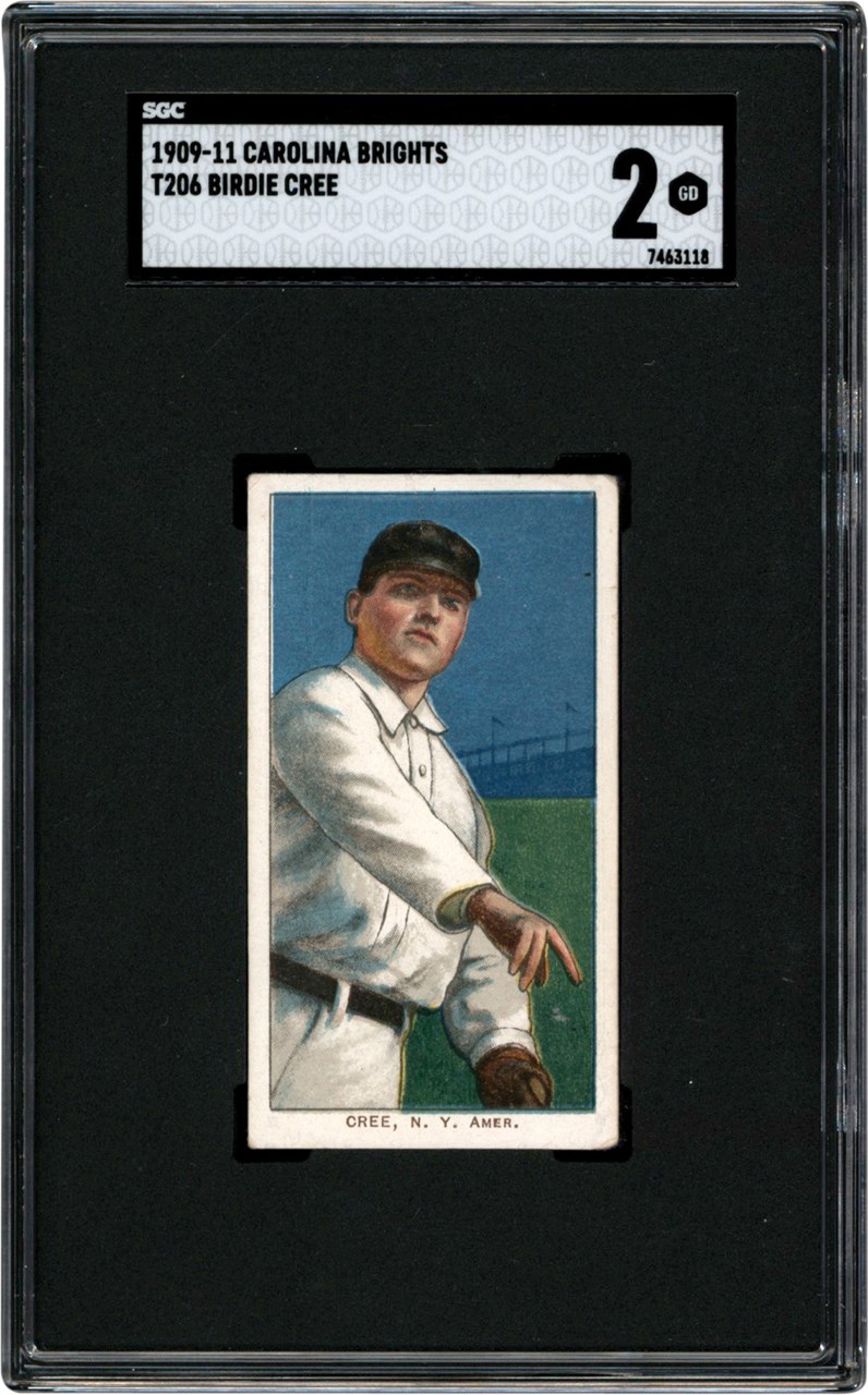 - 1909-1911 T206 Carolina Brights Birdie Cree SGC GD 2