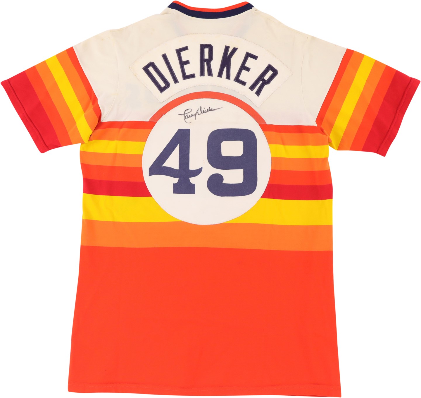 Baseball Equipment - 1975 Larry Dierker Houston Astros Signed Game Worn Jersey - One Year Style!