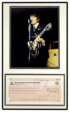 Beatles Autographs - George Harrison Signed Check