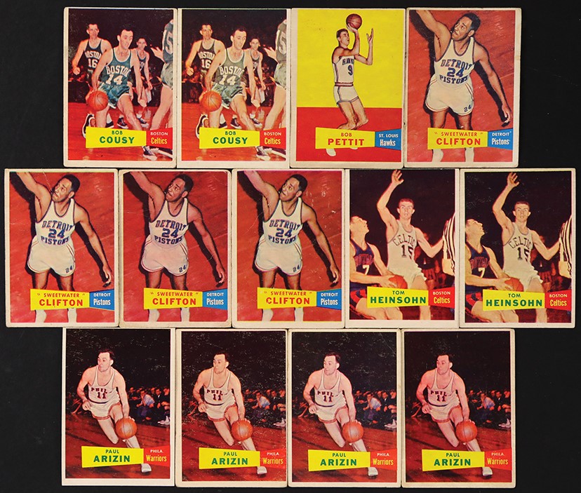 Basketball Cards - 1957 Topps Basketball Hoard (224) Loaded w/Hall of Famers