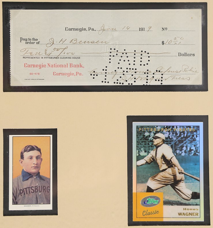 - 1919 Honus Wagner Signed Check Display (PSA)