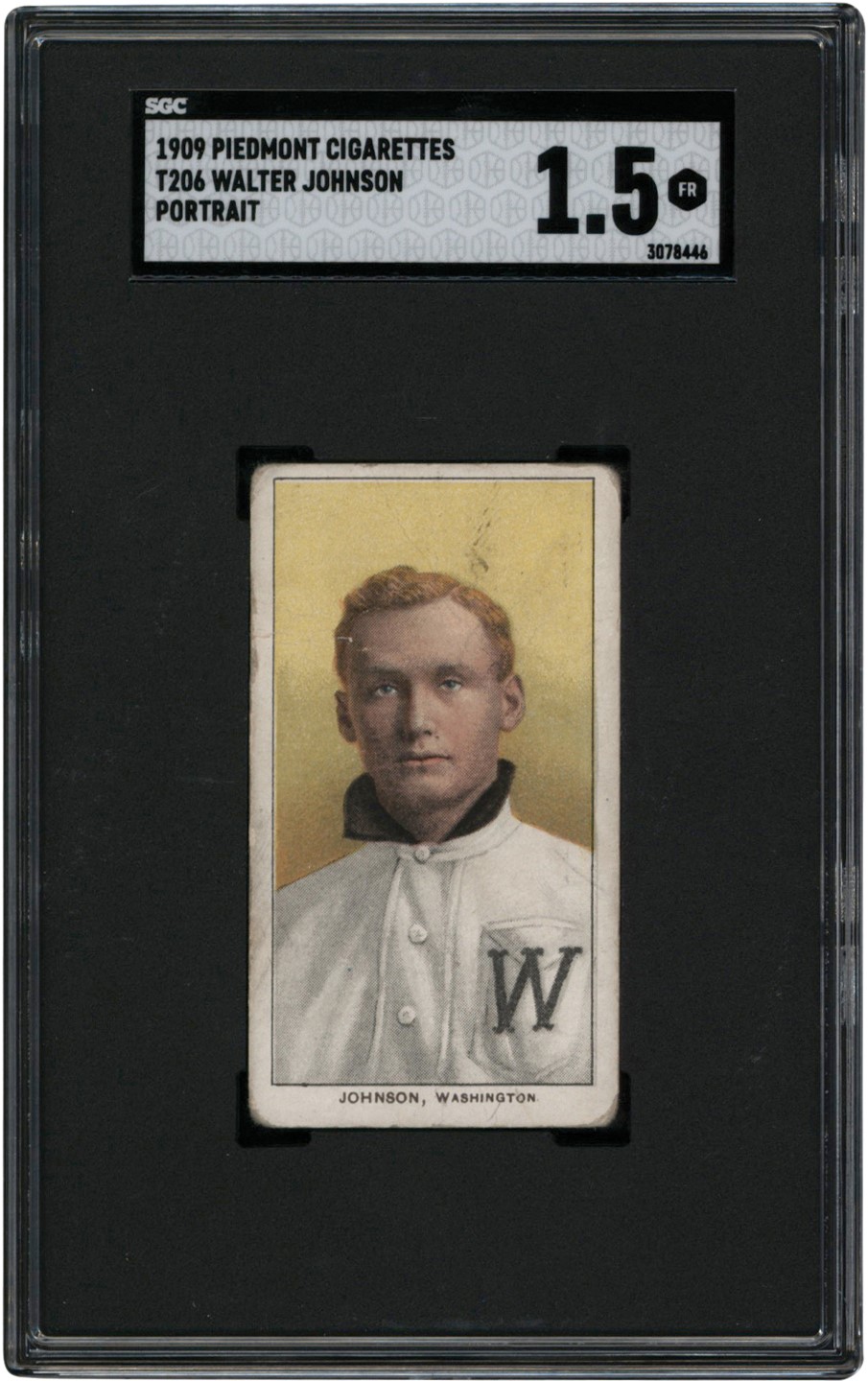 - 1909-11 T206 Piedmont Walter Johnson Portrait SGC FR 1.5