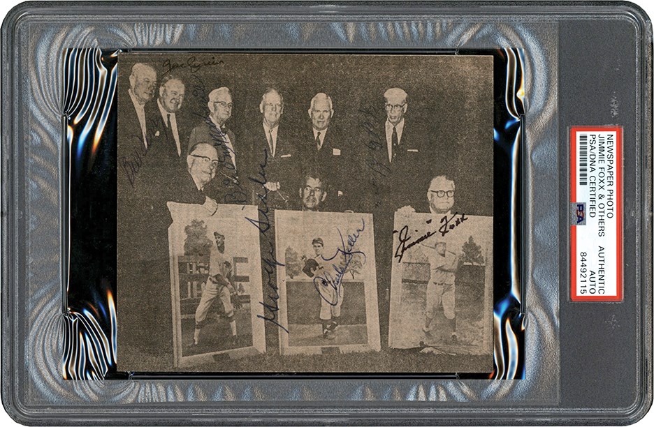 - Signed Newspaper Photo w/Jimmie Foxx (PSA)