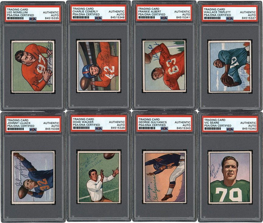 Football Cards - Signed 1950 Bowman PSA Collection (18) w/Doak Walker
