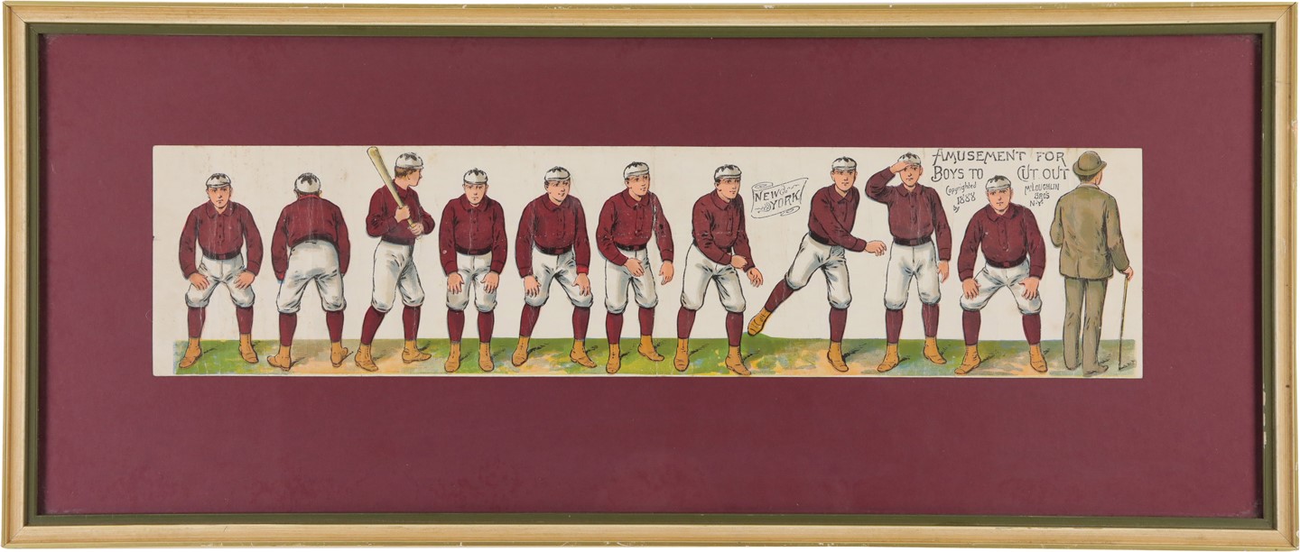 Early Baseball - 1888 McLoughlin Bros. New York Giants Cut-Out Sheet