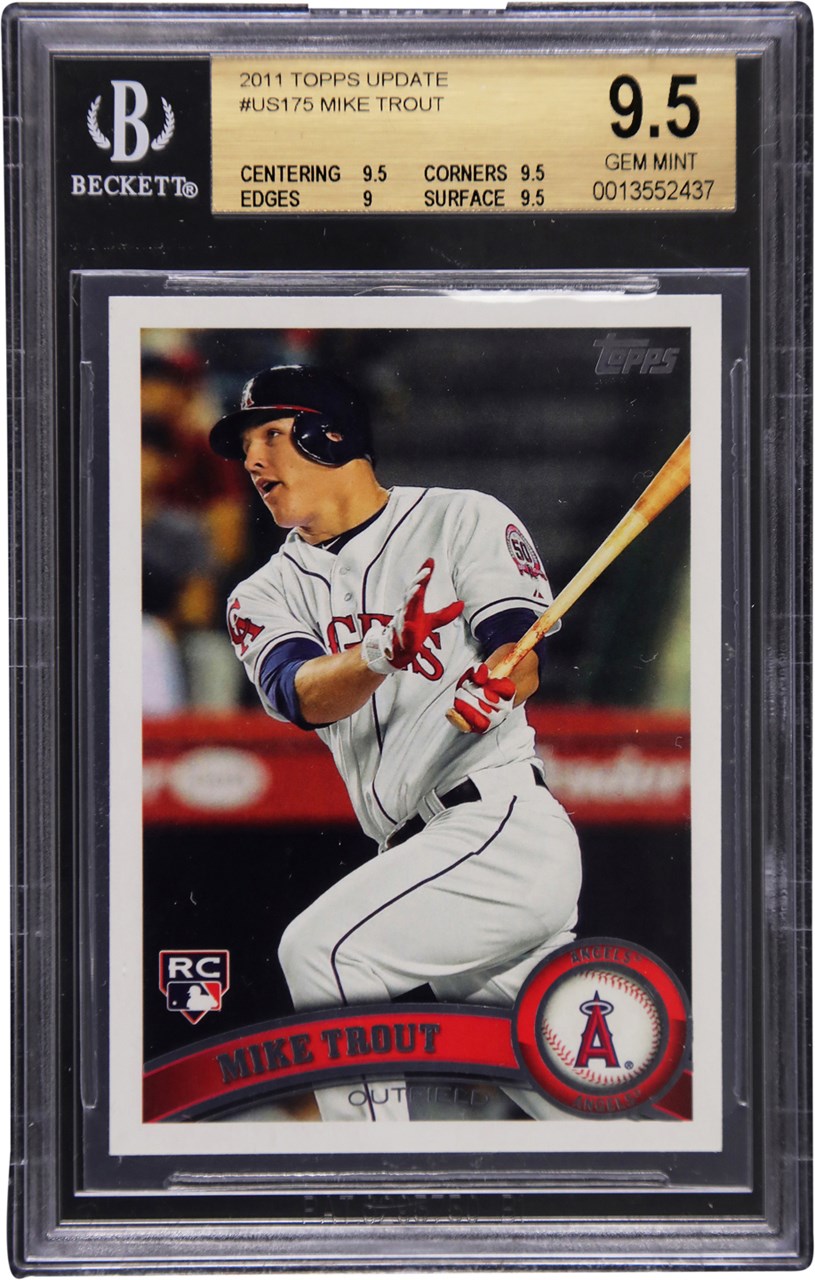 - 2011 Topps Update #US175 Mike Trout Rookie BGS GEM MINT 9.5