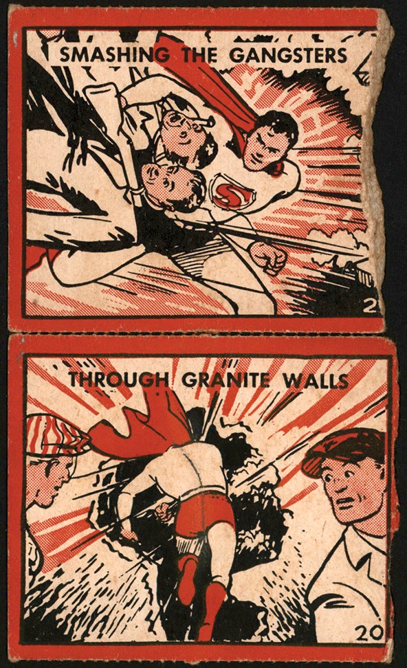 - 940 R146 Adventures of Superman Leader Novelty Candy Co Card Pair (2)