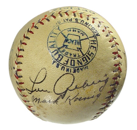 1928 Lou Gehrig Signed Baseball