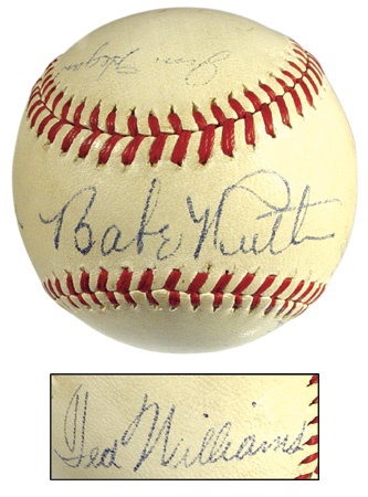 Babe Ruth & Ted Williams Signed Baseball
