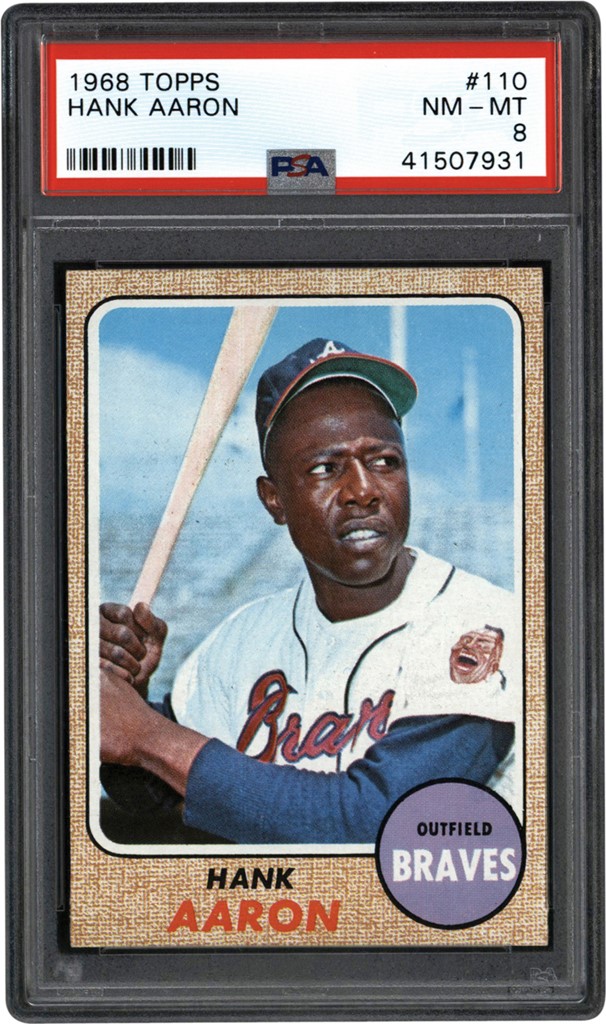 - 1968 Topps Baseball #110 Hank Aaron PSA NM-MT 8