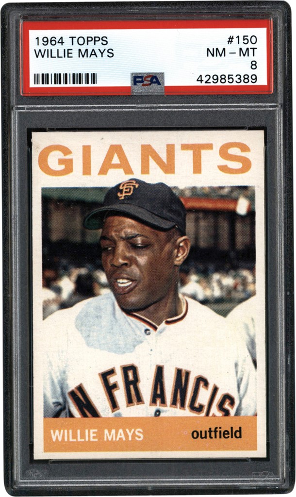 - 1964 Topps Baseball #150 Willie Mays Card PSA NM-MT 8