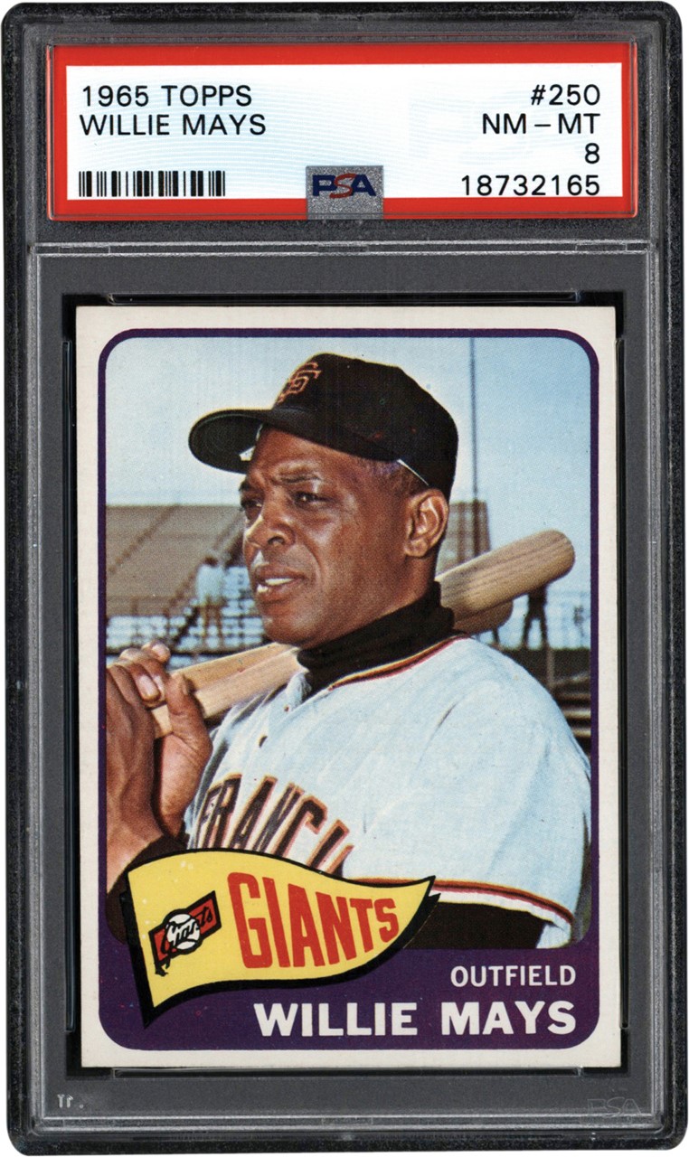 - 1965 Topps Baseball #250 Willie Mays Card PSA NM-MT 8