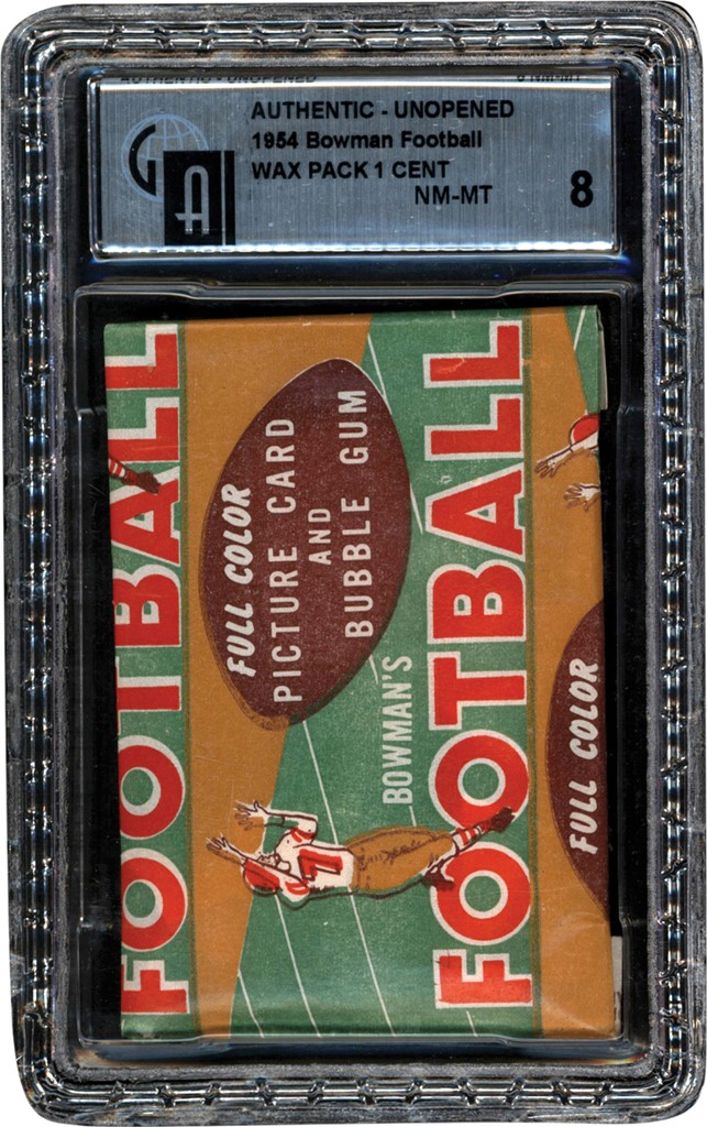 Football Cards - 1954 Bowman Football Unopened Wax Pack GAI 8