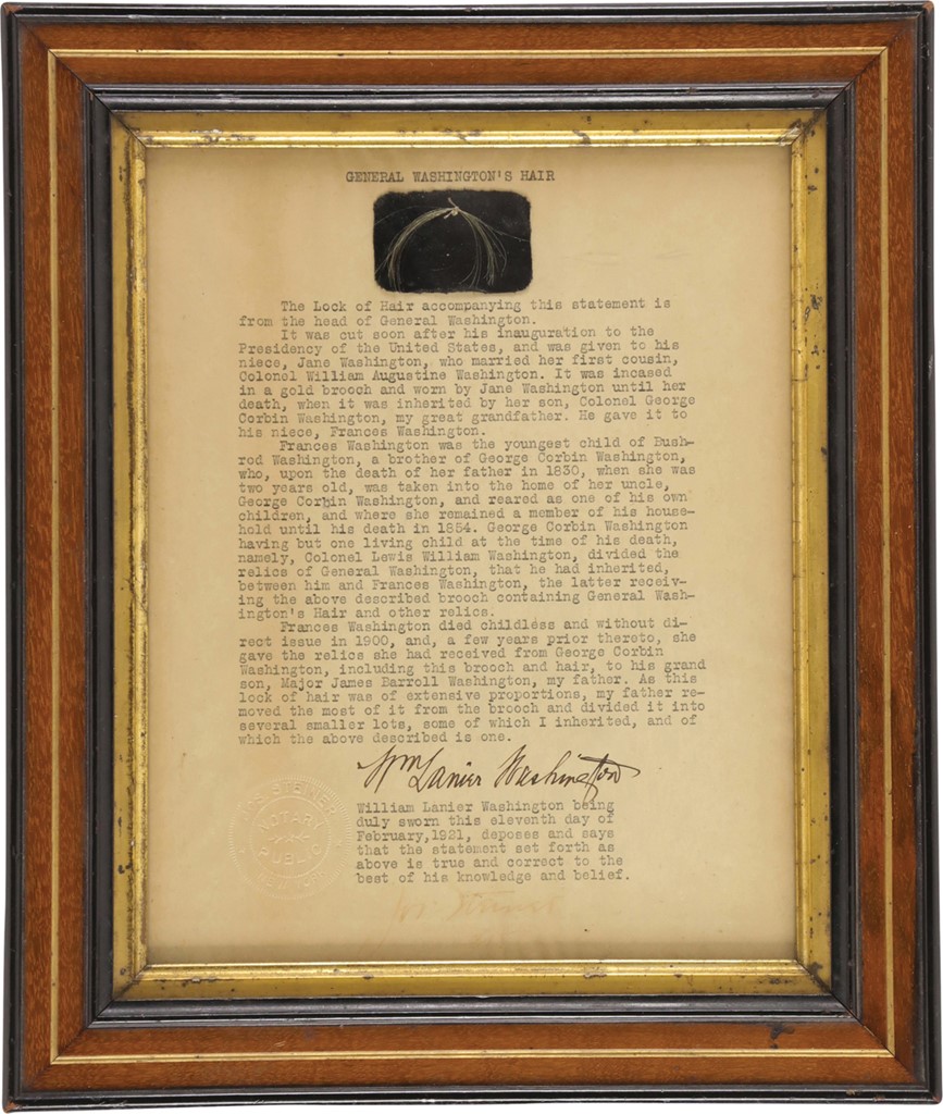 - Lock of George Washington's Hair (Washington Family Provenance)