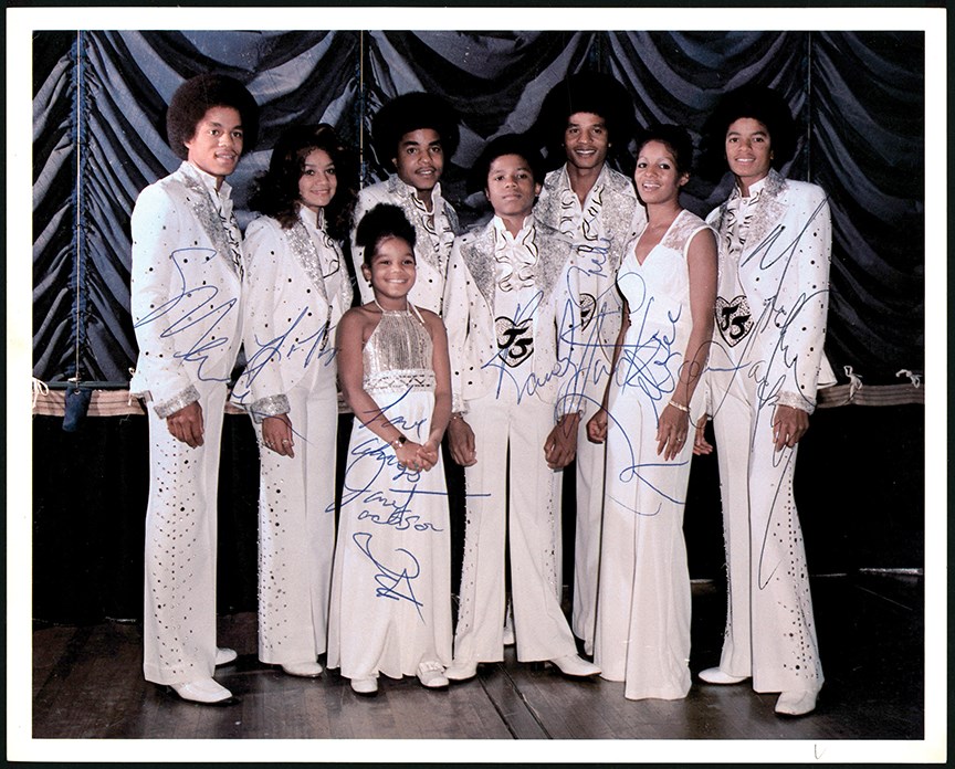 Circa 1976 The Jackson 5 Family Signed Photograph w/Proof of Signing! (PSA)