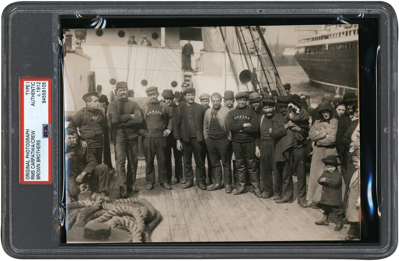 - Circa 1912 Crew of the Carpathia Photograph (PSA Type I)