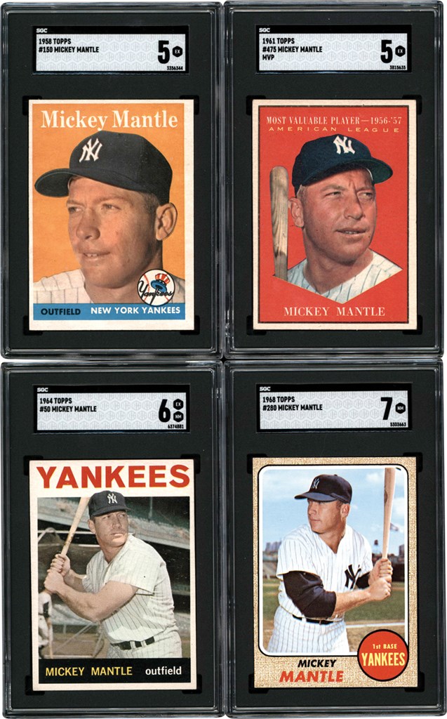 - 1958-1968 Topps Mickey Mantle Collection (4) All SGC