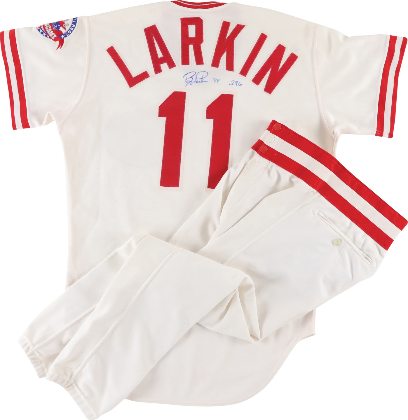 - 1988 Barry Larkin Cincinnati Reds Signed Game Worn Uniform