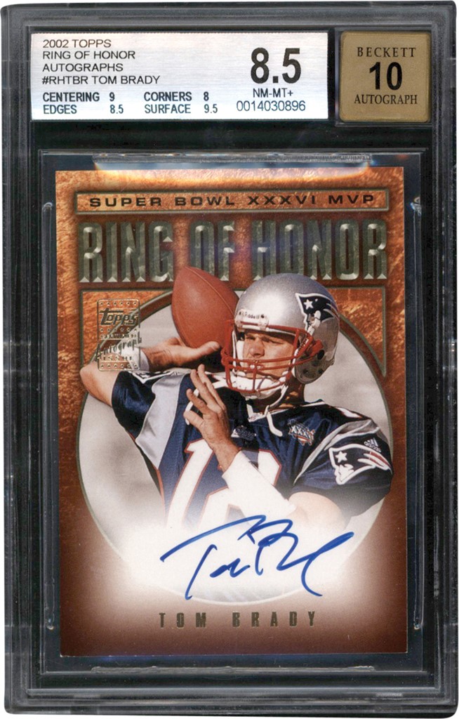Modern Sports Cards - 2002 Topps Ring of Honor #RHTBR Tom Brady Autograph BGS NM-MT+ 8.5 - Auto 10