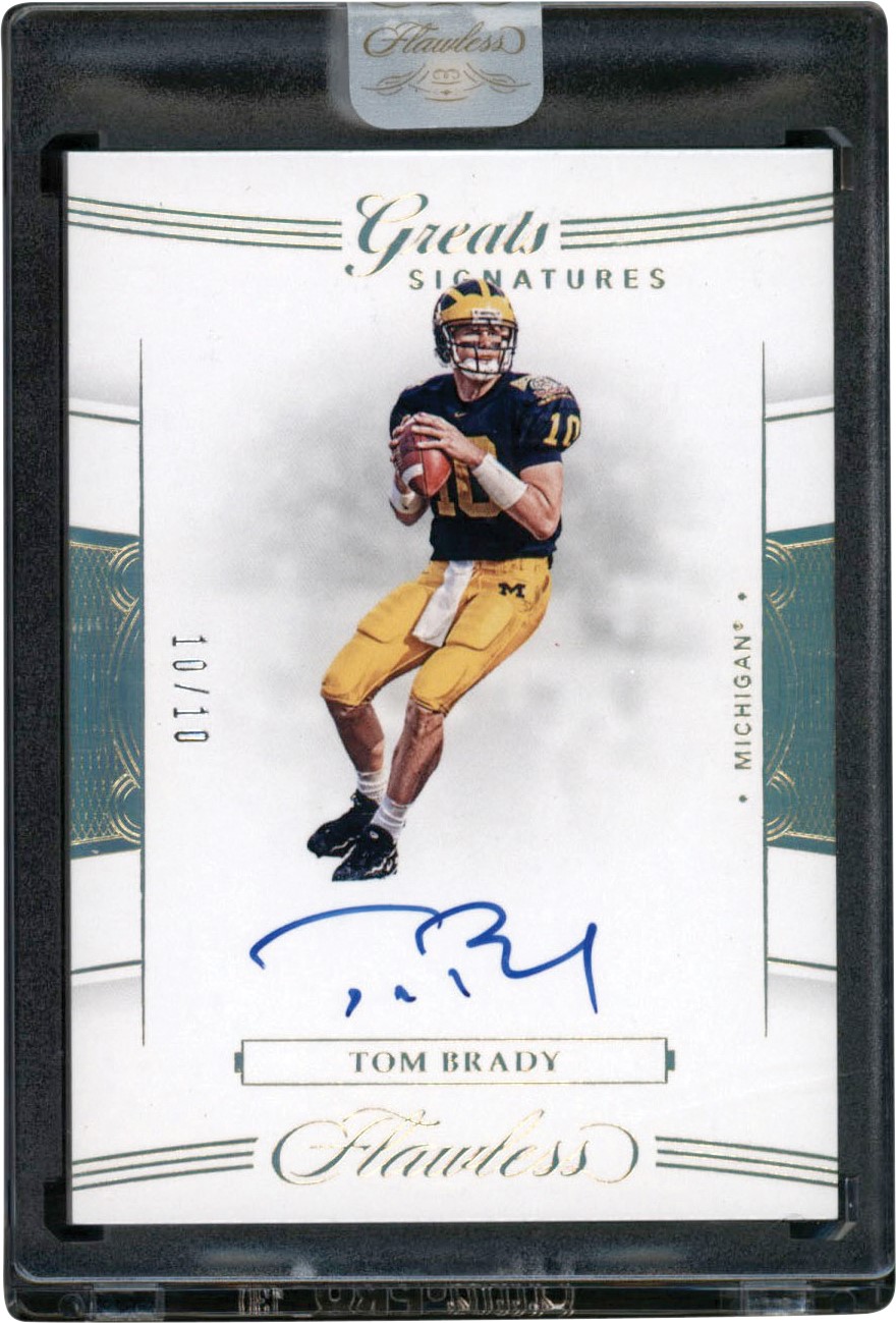 2020 Flawless Great Signatures #33 Tom Brady Autograph - Michigan Jersey Number 10/10