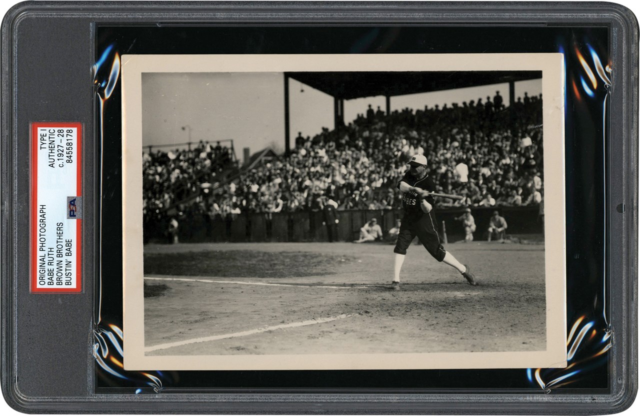 - Circa 1927 Babe Ruth at the Plate - Bustin' Babes Barnstorming Tour (PSA Type I)