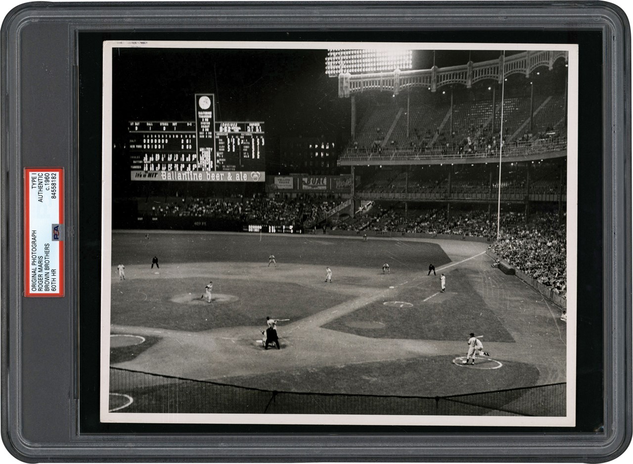 The Brown Brothers Photograph Collection - 1961 Roger Maris 60th Home Run Game Photograph (PSA Type I)