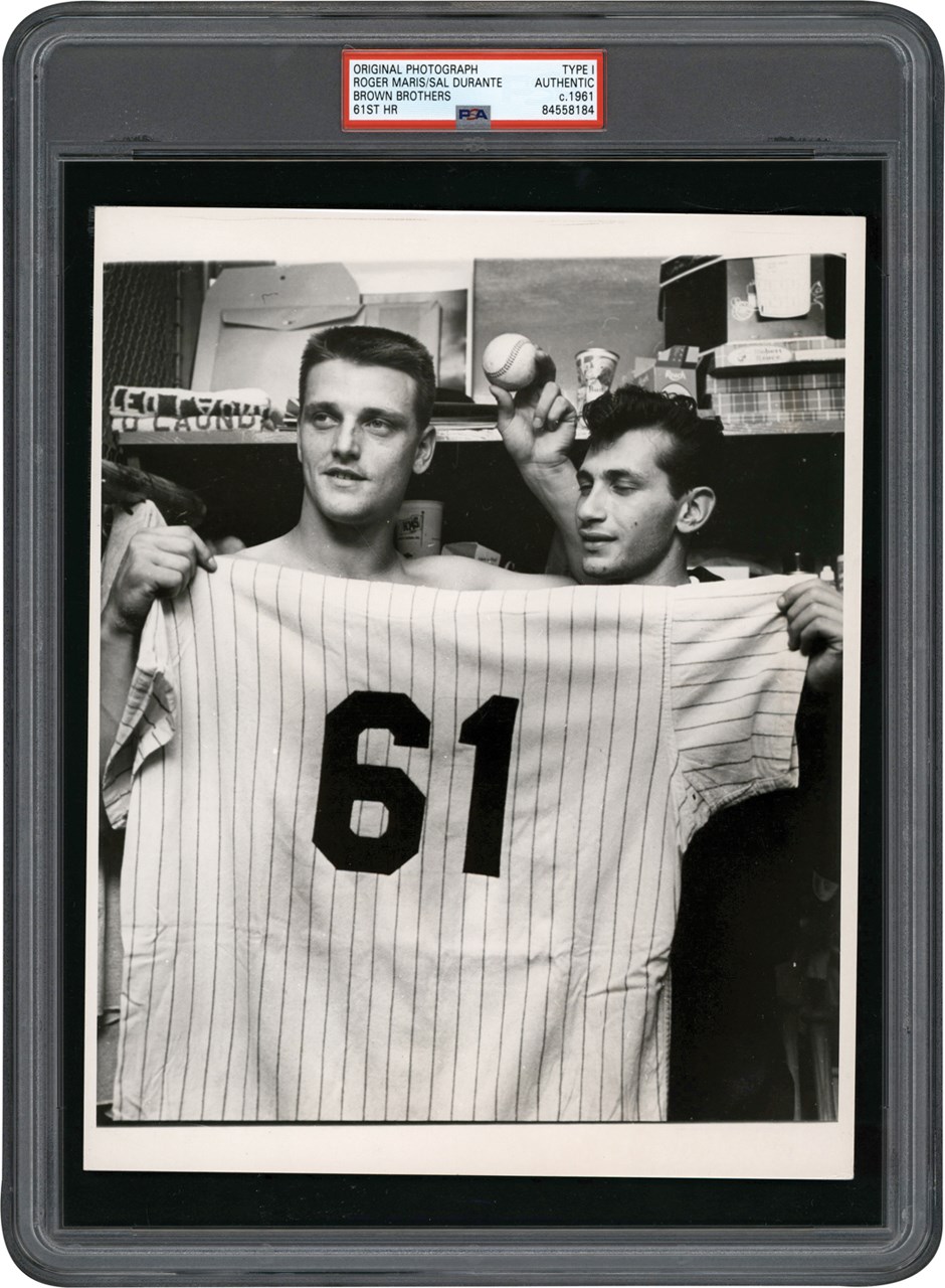 - 1961 Roger Maris and Sal Durante 61st Home Run Photograph (PSA Type I)