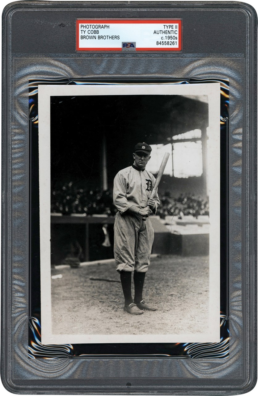 The Brown Brothers Photograph Collection - Ty Cobb Batting Pose Photograph (PSA Type II)