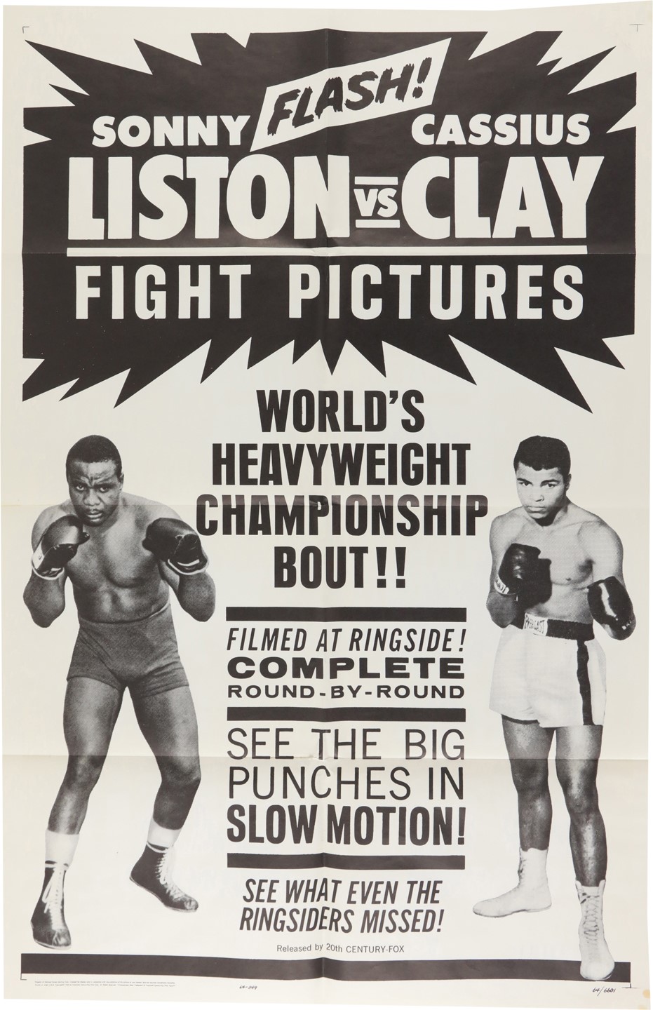- 1964 Sonny Liston vs Cassius Clay Closed Circuit Poster