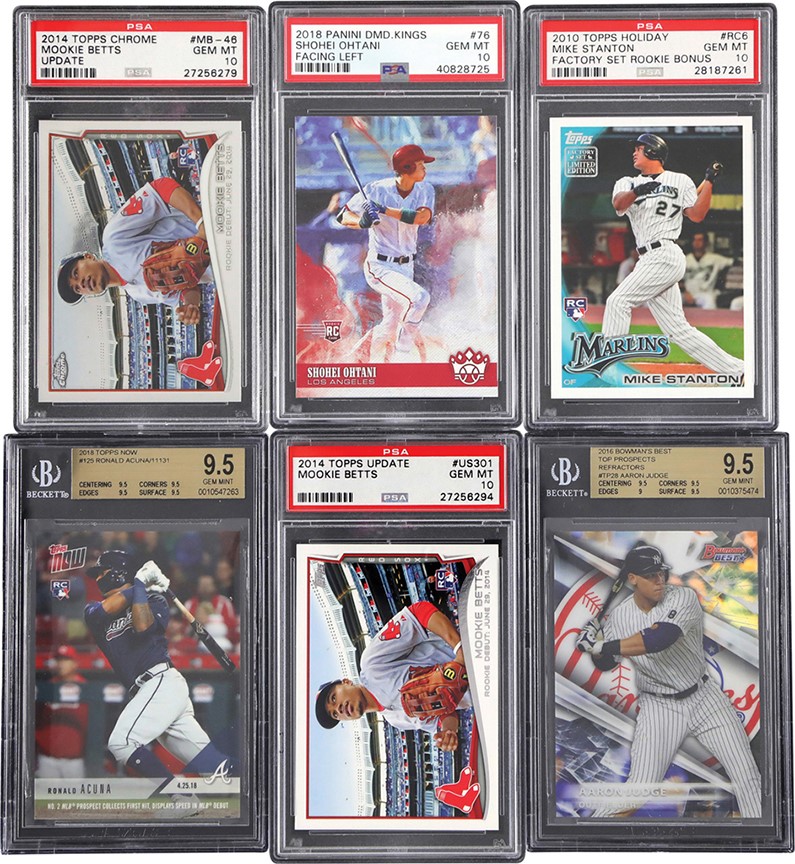 Modern Sports Cards - 2010-2018 Baseball Young Superstar PSA & BGS Graded Card Collection W/ Ohtani, Bichette, Judge, Betts (36)