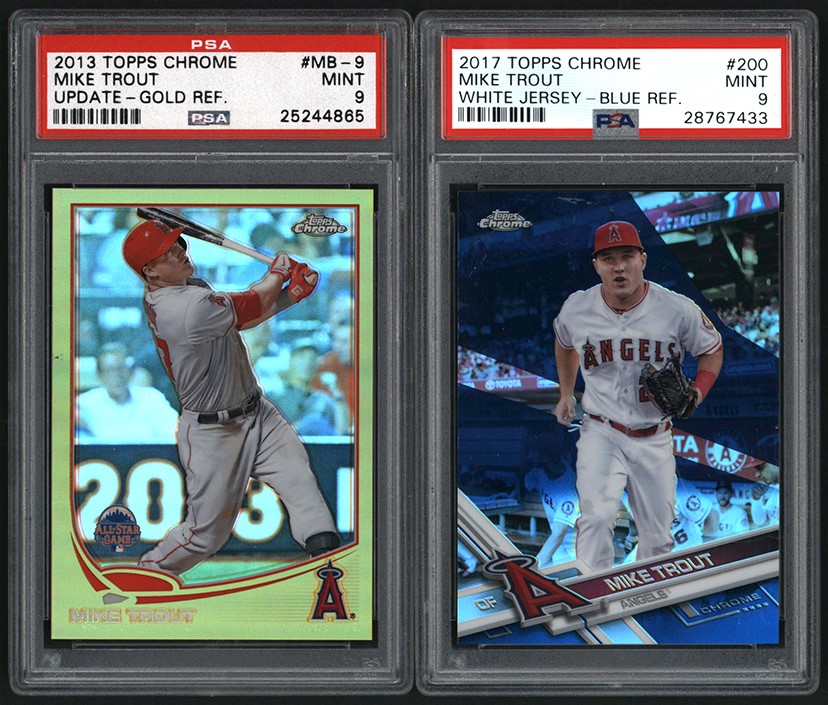 Modern Sports Cards - 2010-2019 Mike Trout Collection with Game Used and PSA Gold Refractor (69)