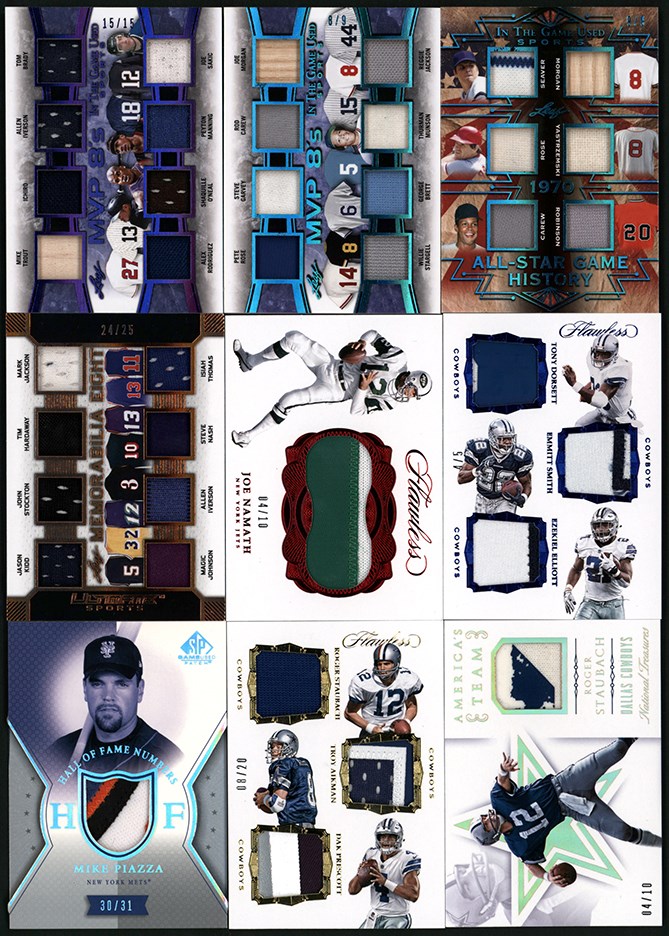 - Modern Multi-Sport Game Worn Memorabilia Card Collection w/Hall of Famers (100+)